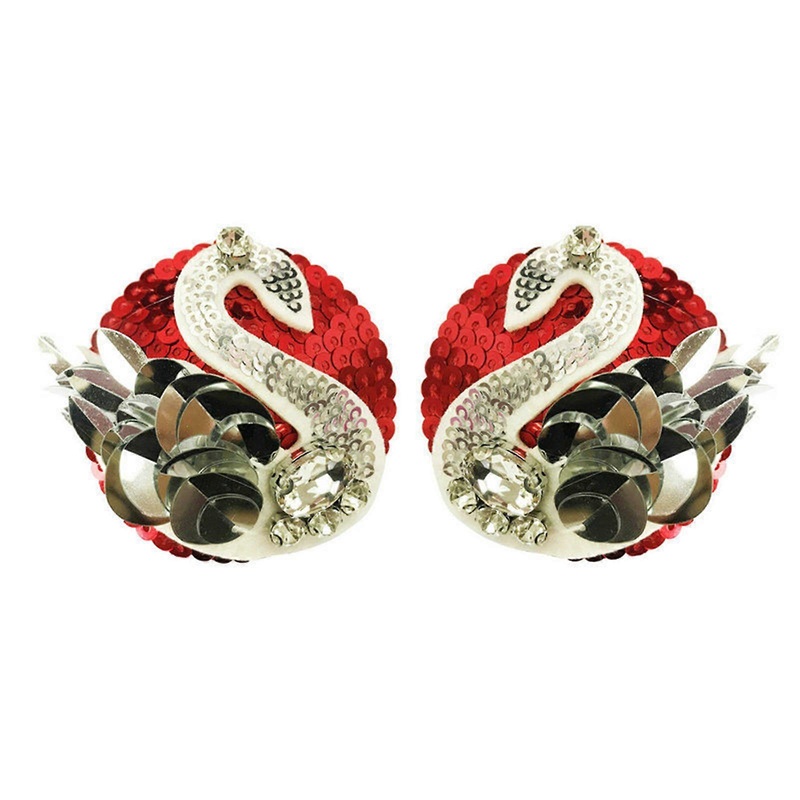 Women Rhinestones Sequins Duck Shape Pasties Breast Nipple Cover Body Jewelry Sticky Bra Reusable Adhesive Chest Sticker  Style 6 | Fruugo SG