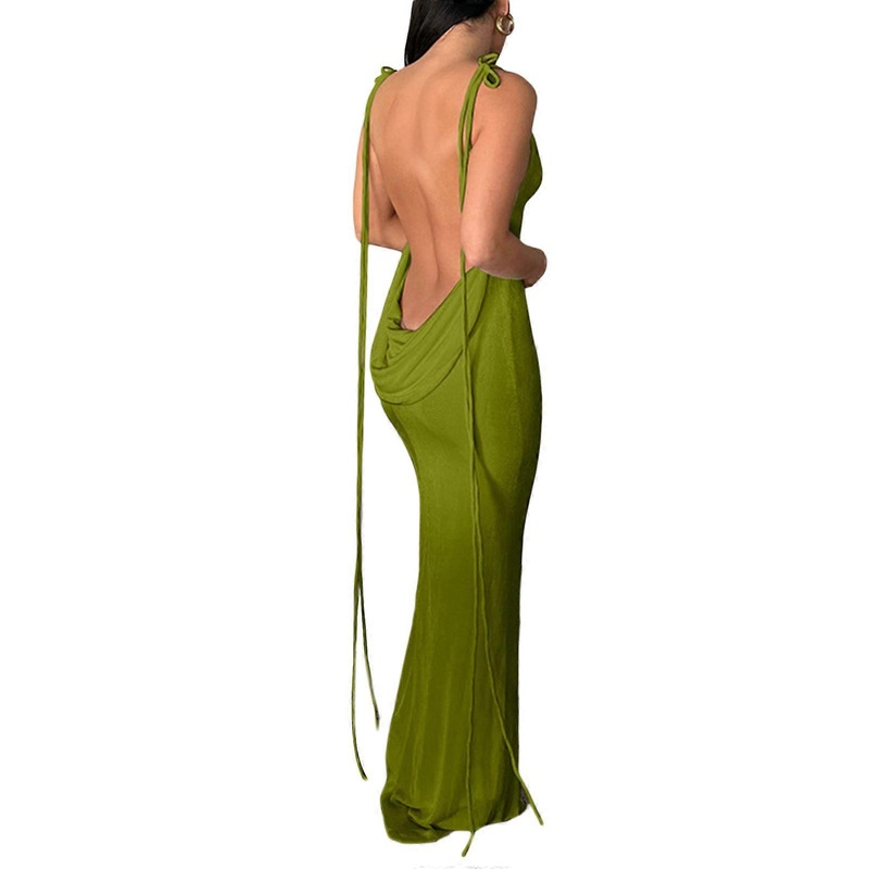 Womens Summer Sexy Sleeveless Dress Spaghetti Strap Dress Backless Bodycon Party Club Cocktail Dresses  Green M | Fruugo SG