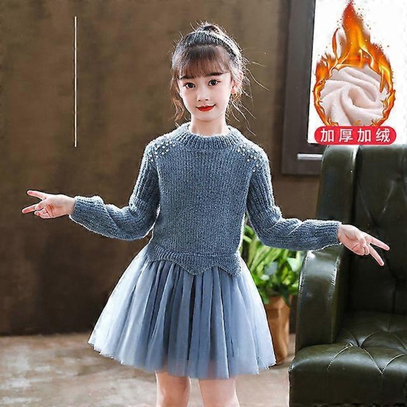2021 Autumn Winter Children Clothing Girl Princess Party Dress Spring Casual Long Sleeves Lace Dress Warm Girls Dress | Fruugo SG