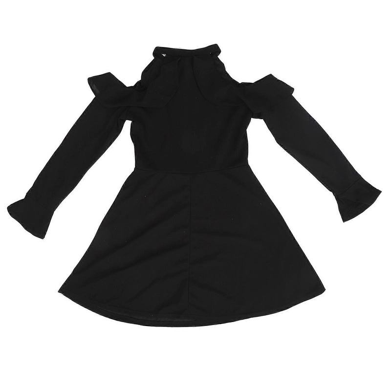 A Line Short Dress Cold Shoulder Plain Color Long Bell Sleeve Short Dress for Women Lady Dating | Fruugo SG