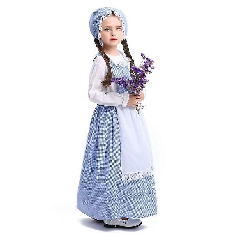 Blue# Girl’s European Pastoral Dress Children’s Drama Stage Performance Clothes Halloween Flower Girl Cosplay Costume | Fruugo SG