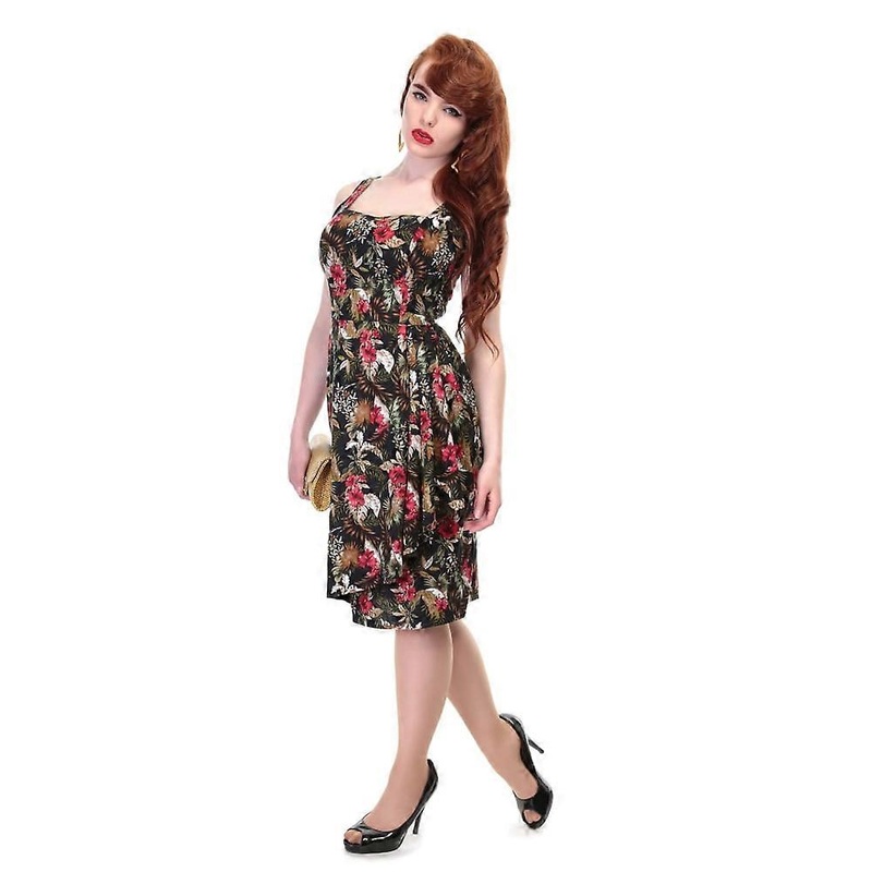 Collectif Vintage Women’s Leelu Sarong Lanai Hibiscus Print Dress UK 10 | Fruugo SG