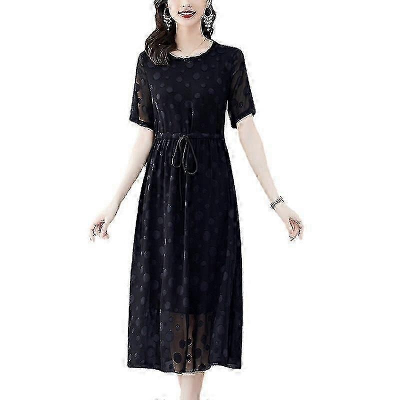 Women Girls Dress Comfortable Black Mulberry Silk  Waist-tight Silk | Fruugo SG