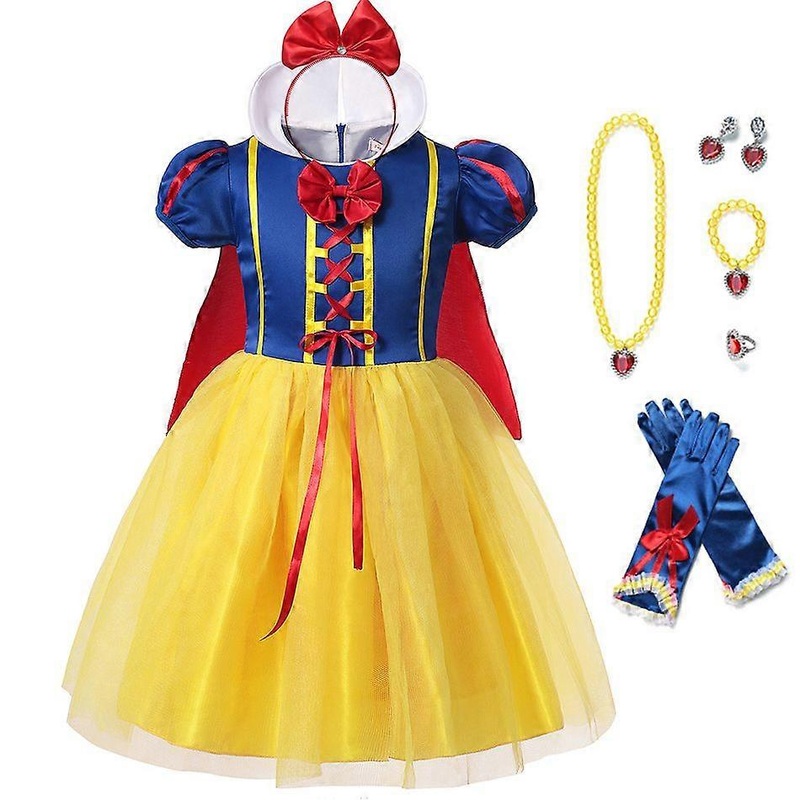 4Stlyes Dress set1#  Princess Snow White Dress for Girl Kids Costume with Cloak Halloween Lace Ball Gown Children Party Birthday Dress 2-12Y | Fruugo SG
