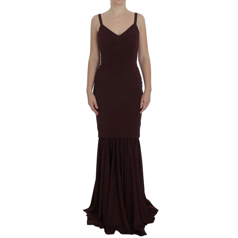 Bordeaux Stretch Full Length Sheath Dress | Fruugo SG