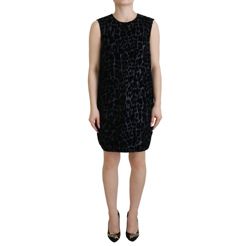Dolce & Gabbana Black Leopard Shift Mini Polyester Dress | Fruugo SG