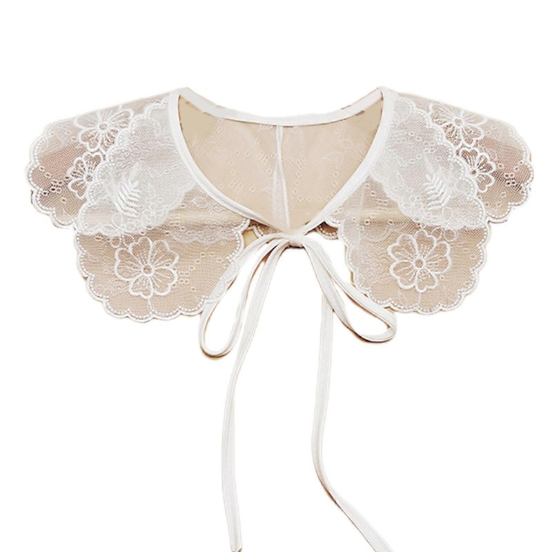 Lace False Collar Hollow Out Trim Detachable Collar Easy To Wear Women Embroidery Collar Venise Lace Neckline  White | Fruugo SG