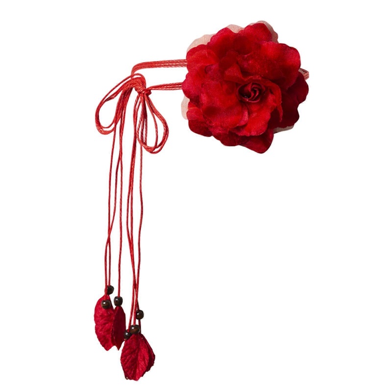 Ladies Bohemian Style Waist Belt Delicate Flower Decors Braided Belt Summer Dress Women Summer Seaside Waist Belt  Red | Fruugo SG