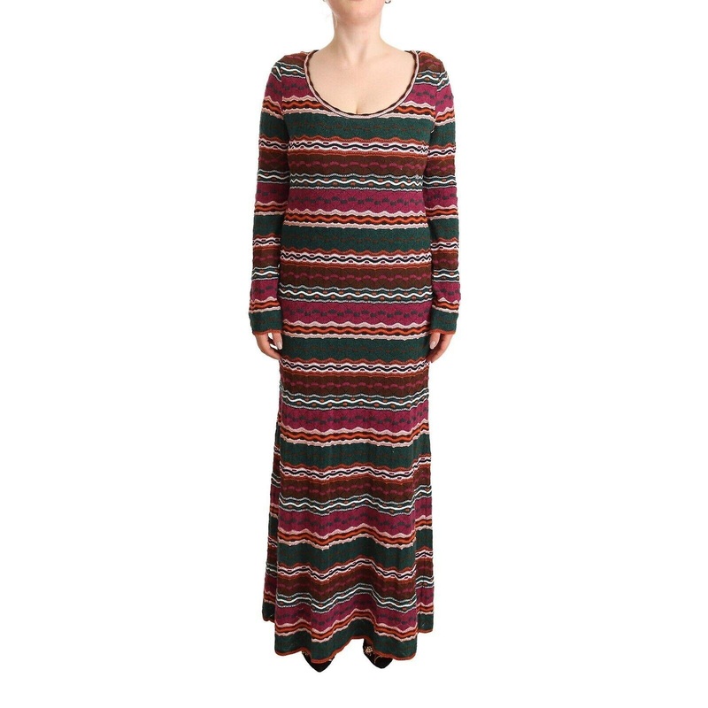 Missoni Multicolour Stripe Wool Knitted Maxi Sheath Dress | Fruugo SG