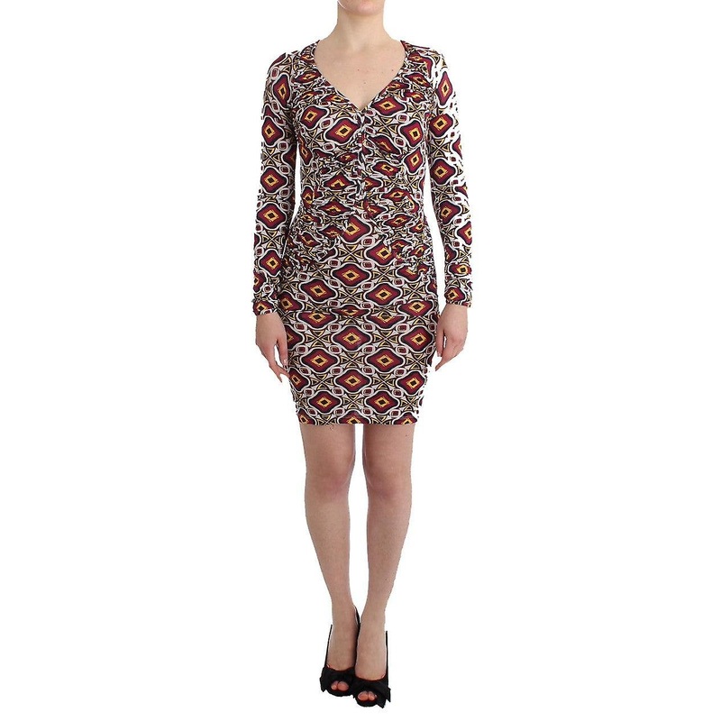 Multicolor Longsleeved Viscose Shift Dress | Fruugo SG