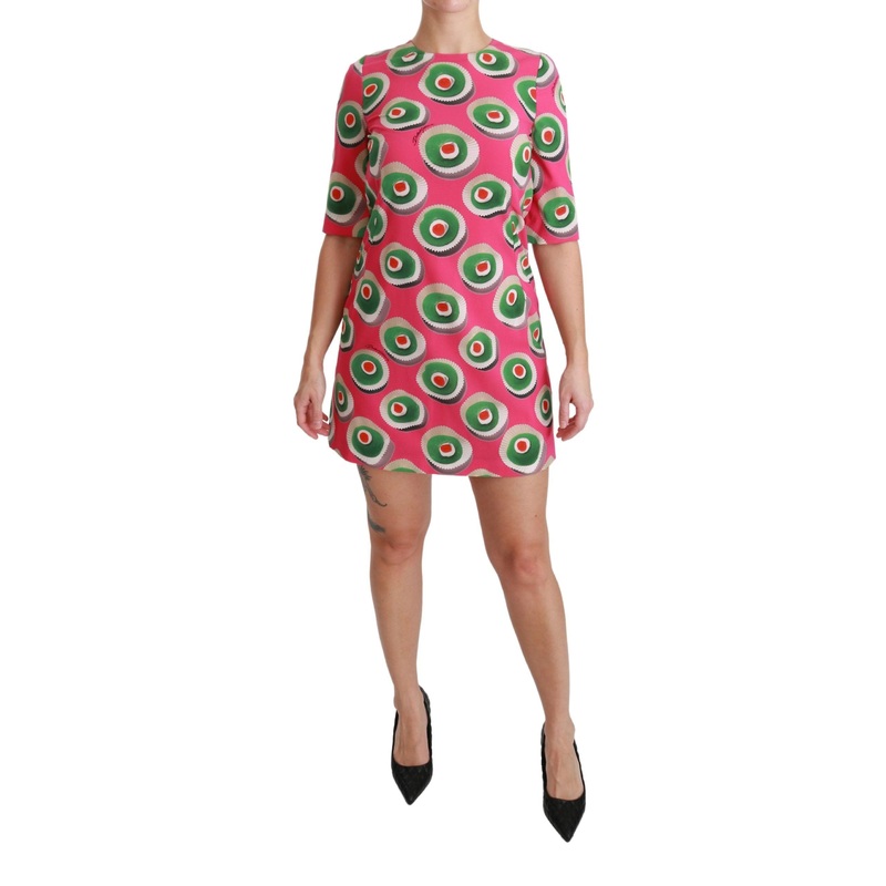 Pink Silk Cup Cake Shift Stretch Dress | Fruugo SG