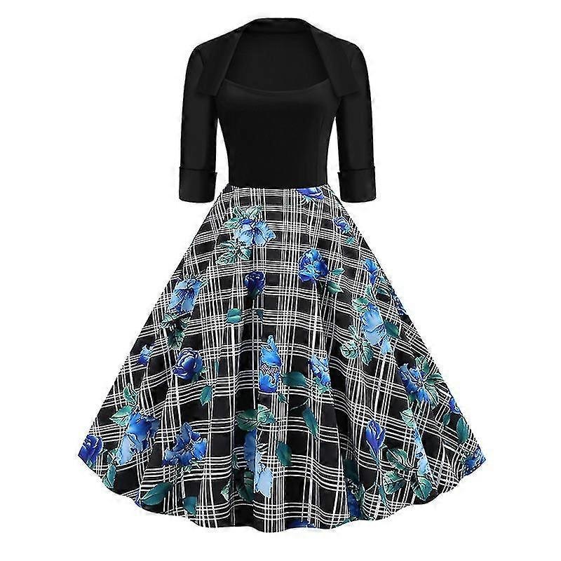 Women’s Pinup Vintage Rockabilly Prom Half Sleeve Square Neck Collared Swing Dress | Fruugo SG