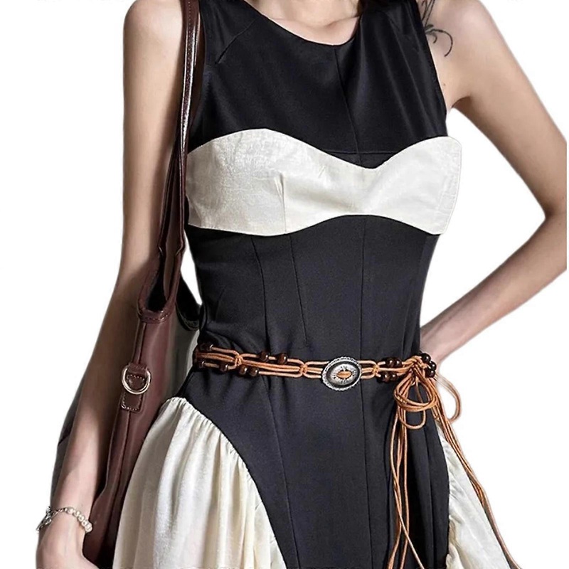 Bohemian Style Bead Belt for Female Casual Adjust Self Knotted Wasit Rope Belt for Dresses Girl Travel Waist Decors  brown | Fruugo SG