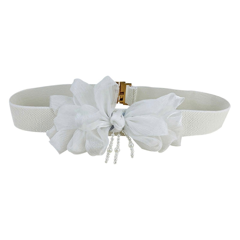 Cute Waist Belt for Banquet Idol Costume Jewelry Waist Theatrical Costume Elegant Artificial Camellia Elastic Strap  White | Fruugo SG