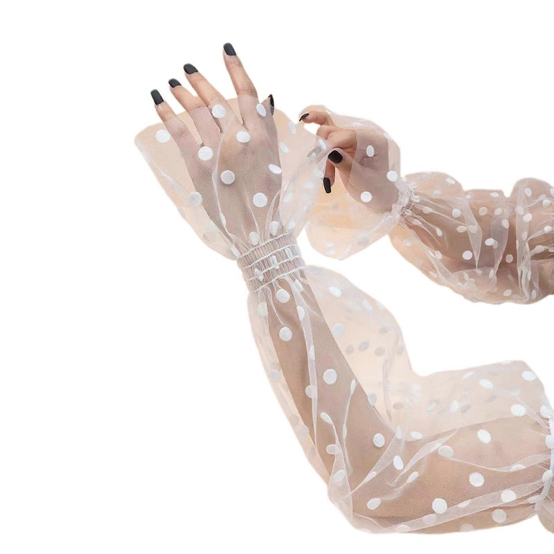 Detachable Wedding Dot/ Heart Pattern Arm Cover Skin-friendly Long Sleeves Puff Sleeve Photoshoots Decors for Woman  White | Fruugo SG