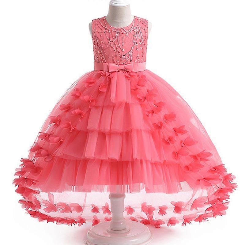 Girl Embroidery Strapless Shoulder Lace Princess Pageant Dress | Fruugo SG