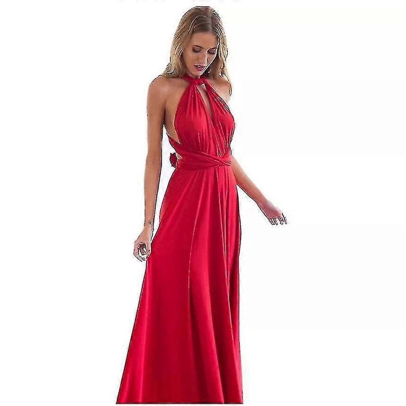 Sexy Women Multiway Wrap Convertible Boho Maxi Club Red Dress Bandage Long Dress Party Bridesmaids Dress | Fruugo SG
