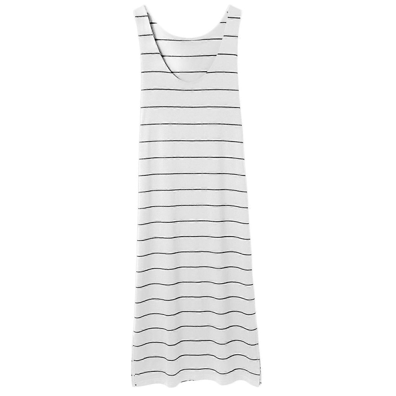 Summer Crew Neck Dress for Women Sleeveless Dress Fashion Striped Maxi Dress Holiday Dress Casual Long Dresse Streetwear  White XL | Fruugo SG