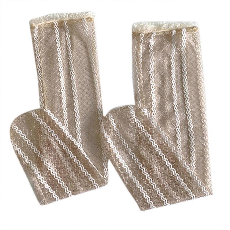 Women Lolita Thin Lace Calf Socks Ruffle Trim Vertical Striped Mesh Tube Hosiery  apricot | Fruugo SG