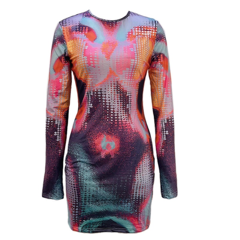 Womens O-Neck Long Sleeve Mini Bodycon Pencil Dress Lady Hip Wrap Dress O-Neck Skinny Dress for Autumn Winter  Red M | Fruugo SG