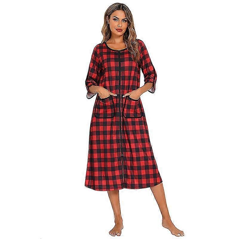 Womens Robes Dressing Gowns,women Zipper Robe Short/long Sleeve Housecoat | Fruugo SG