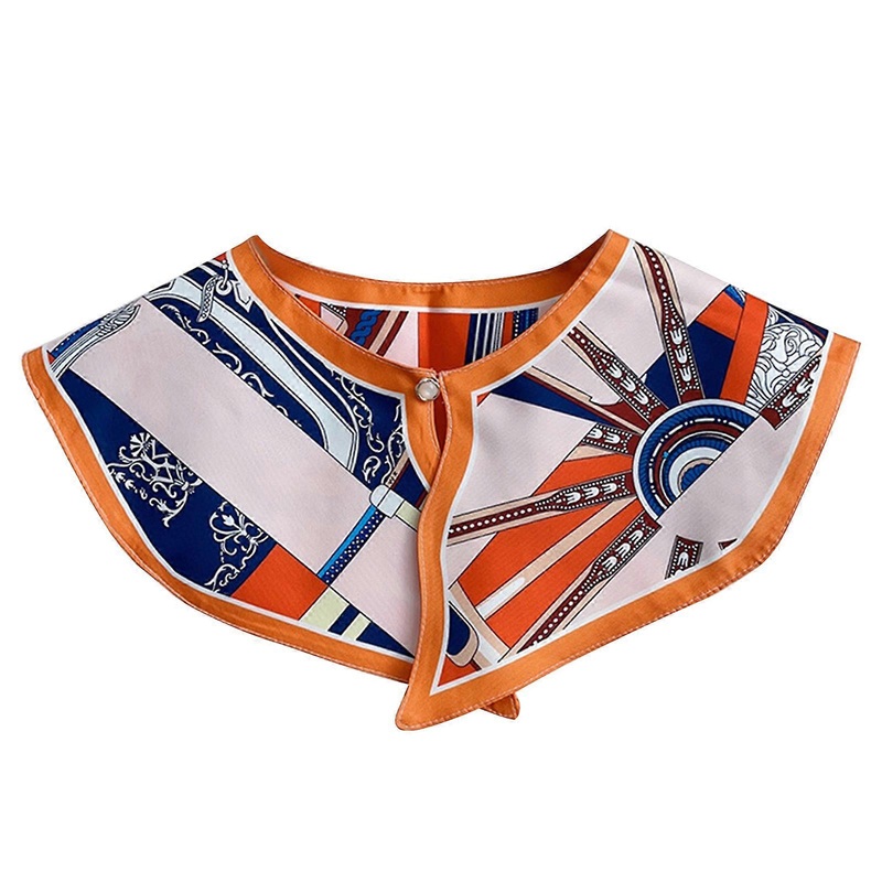 False Collar Shoulder Wrap Dickey Collar Detachable Collar For Women Neckerchief Printed Faux Collar Lace Up Neckline  Sunshine orange | Fruugo SG
