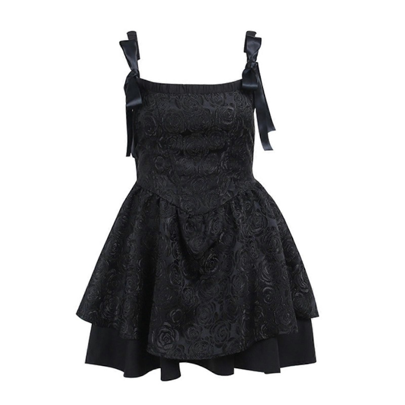 Fashionable Puff Sleeve Dress Black off Shoulder Tops Vintage Lace Trim Party Dresses Princess Dress Gift for Girl Women  dress S | Fruugo SG