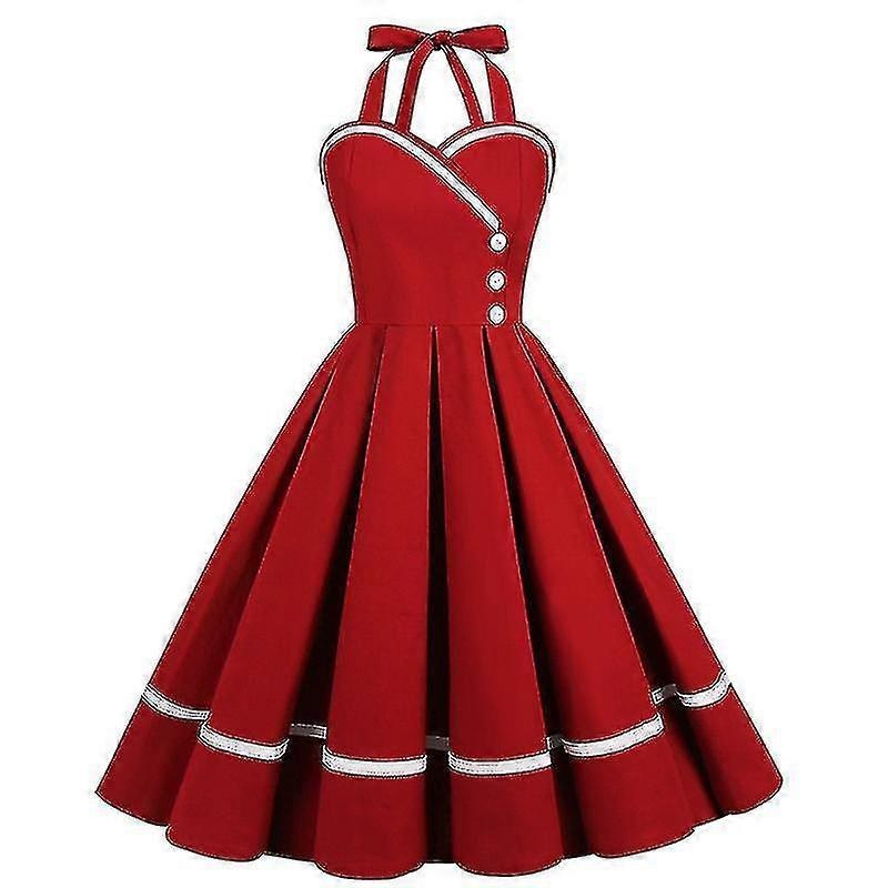 Girls’ Hanging Neck Retro Spliced Waist Large Dress Fashion Simple Long Dress789 | Fruugo SG