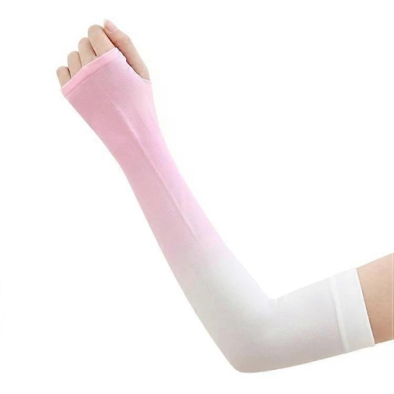 Gradient Ice Silk Sleeves for Women-Summer Pink & White-Pink+White | Fruugo SG