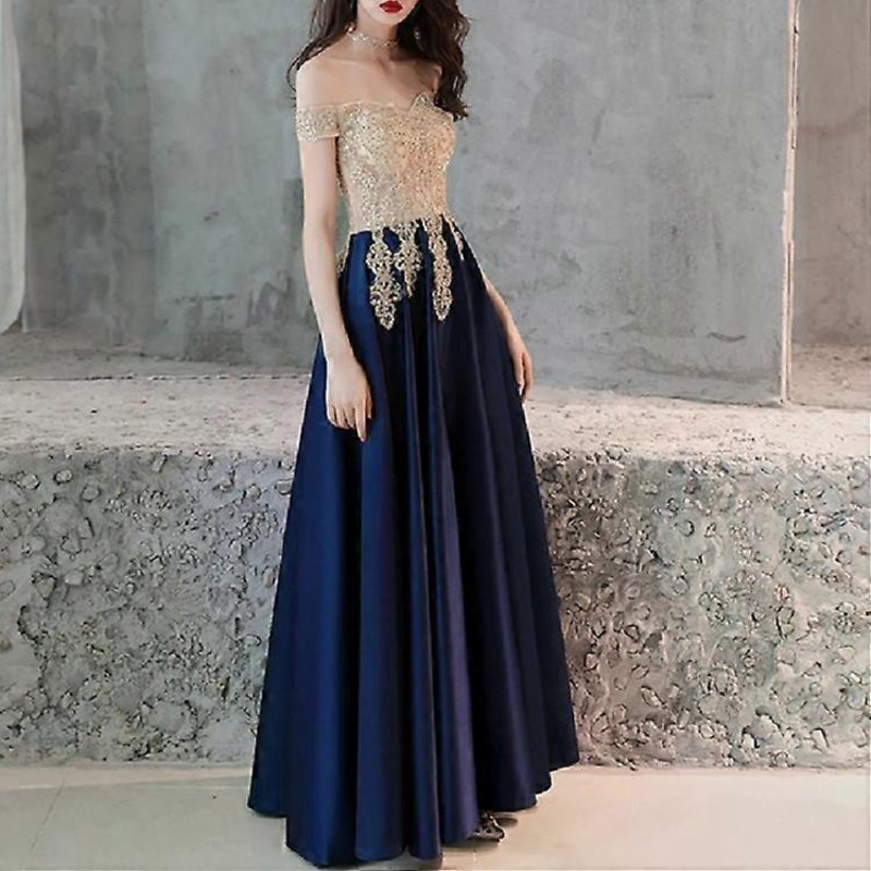 Navy Blue Host Dress-Summer Banquet,Dignified Atmosphere,XL Navy Blue,XL | Fruugo SG