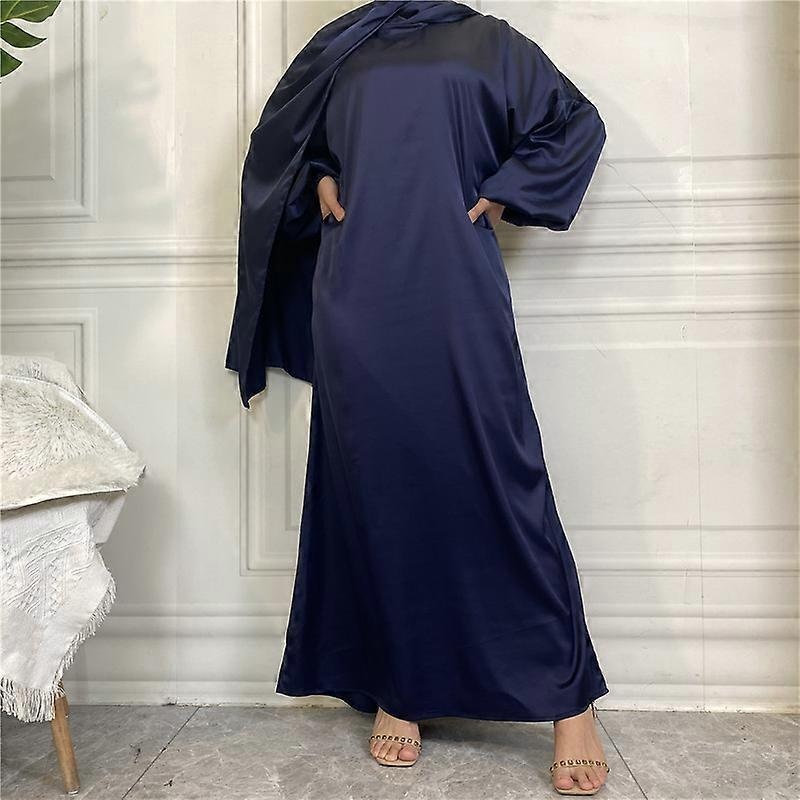 Ramadan Eid Hooded Abaya Satin Muslim Dress Women Long Khimar Hijab Robe Dubai Turkey Islam Modest Dresses Kaftan Abayas Vestido | Fruugo SG