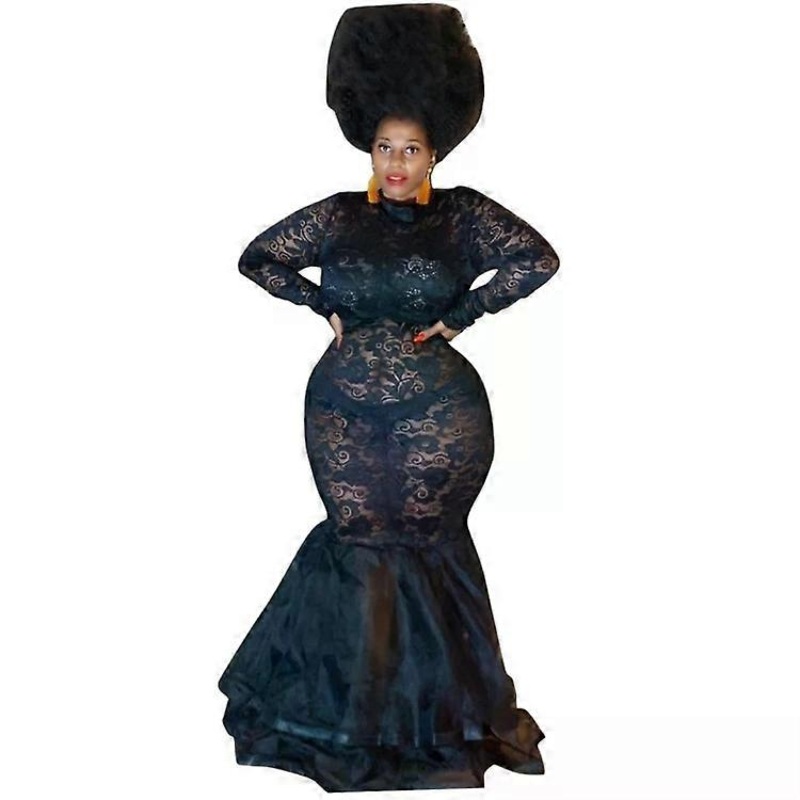 See-through Lace Sexy Dress-Large Size,Black | Black,L | Fruugo SG