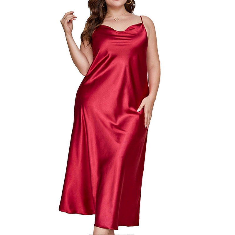 Spaghetti Strap Nightgown Fashionable Skin Friendly Breathable Pure Color Women Casual Nightdress Home Dress for Vacation | Fruugo SG