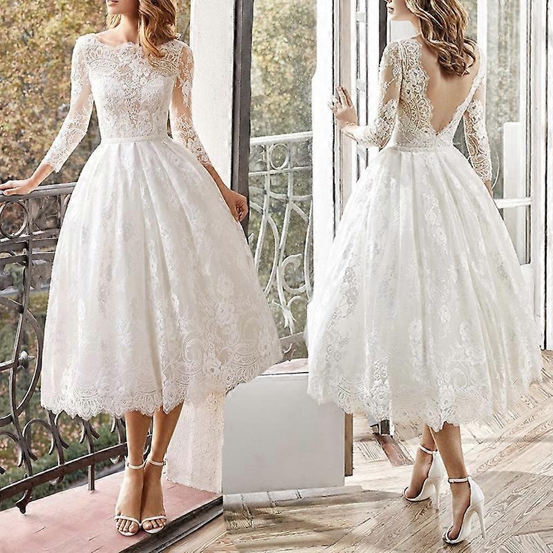 Summer new dress long sleeve slim wedding dress | Fruugo SG