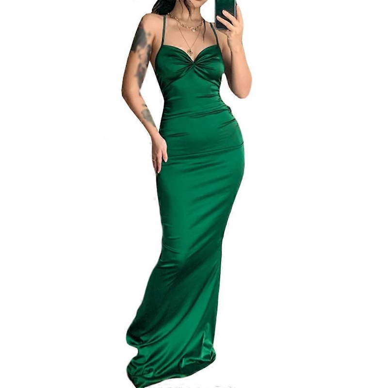 Women’s halter dress sexy package hip long dress evening dress beachwear | Fruugo SG