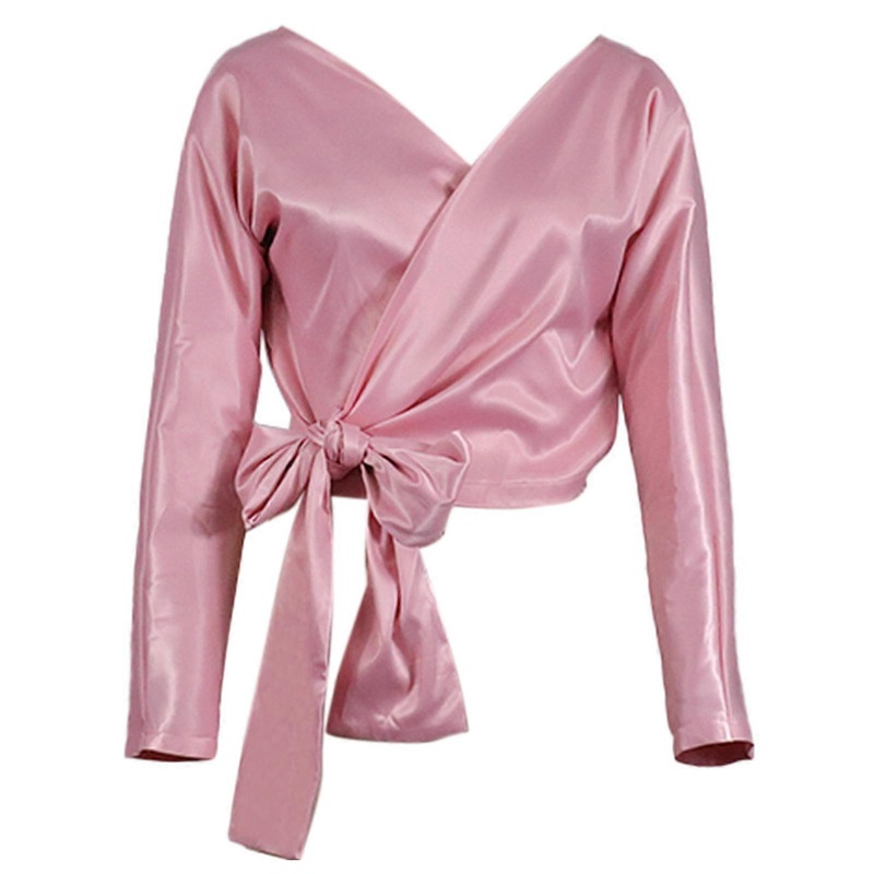 Womens Spring Corsets Top Sexy Mature Bodycon Bandage Basic Casual Style Long Sleeves Shirt for Daily Wearing for Office  Pink XL | Fruugo SG
