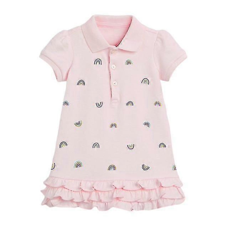 2022 Girls Summer Cotton Dress Casual Pink Rainbow Pretty Princess Dress 2-7 Years | Fruugo SG