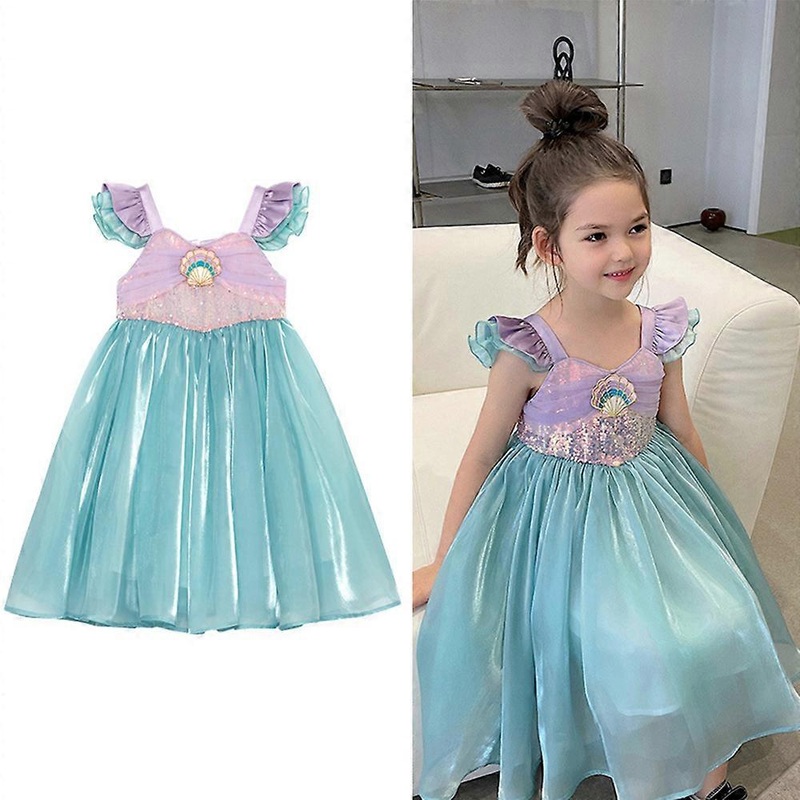 2023 Girls’ Summer Mermaid Dress Short Sleeve Princess Dress | Fruugo SG
