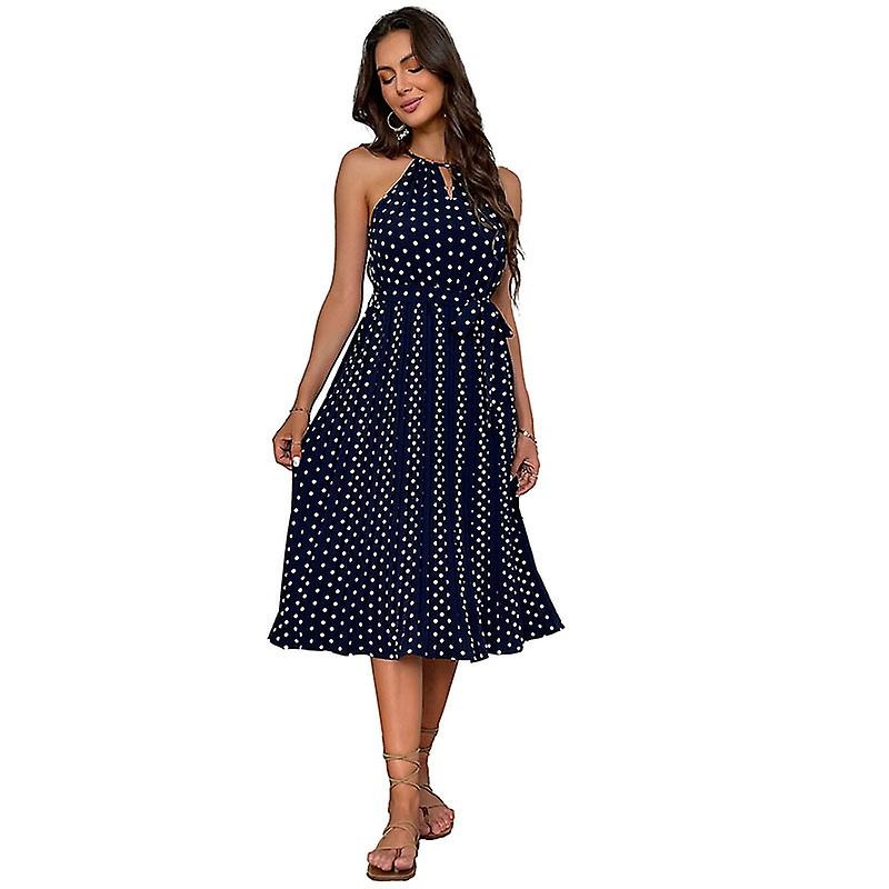2023 New Women’s Dress Summer Fashion Women’s Polka Dot Halter Neck Dress | Fruugo SG