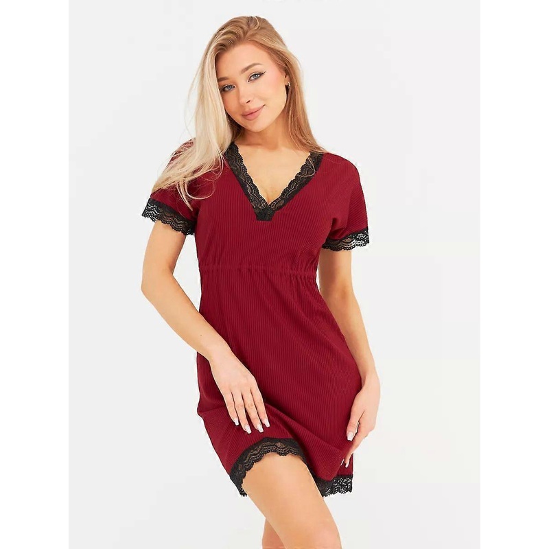 2025 new women’s lace dress with short sleeves, V-neck and high waist | Fruugo SG