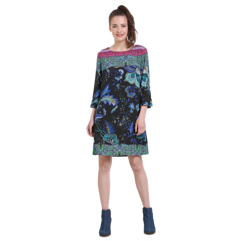 Desigual Women’s Killpop Floral 3/4 Sleeve Dress | Fruugo SG