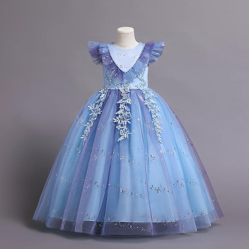 Flower Girls Sequin Party Dress Rainbow Mesh Tulle Princess Lace Ball Gown Prom | Fruugo SG