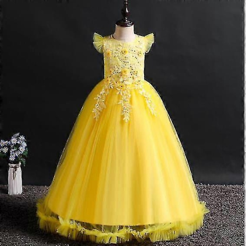Girls Mesh Princess Dresses, Kids Summer Long Dresses, Girls Piano Performance Costumes, Banquet Dresses | Fruugo SG