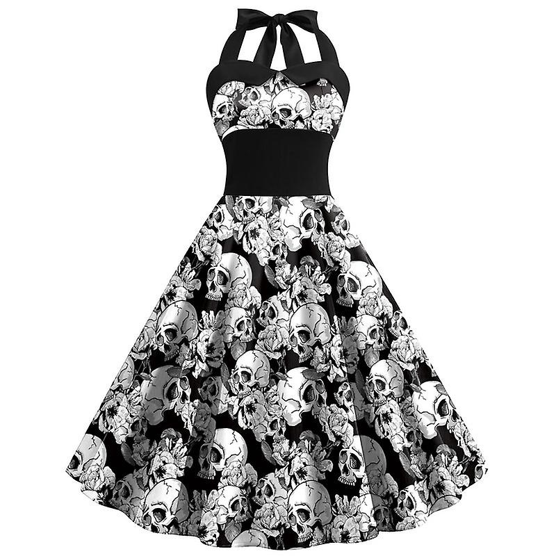 Halloween Dress For Women Vintage Printed 2023 Dresses Sleeveless Sexy Dress A Line Cosplay Party Costume | Fruugo SG