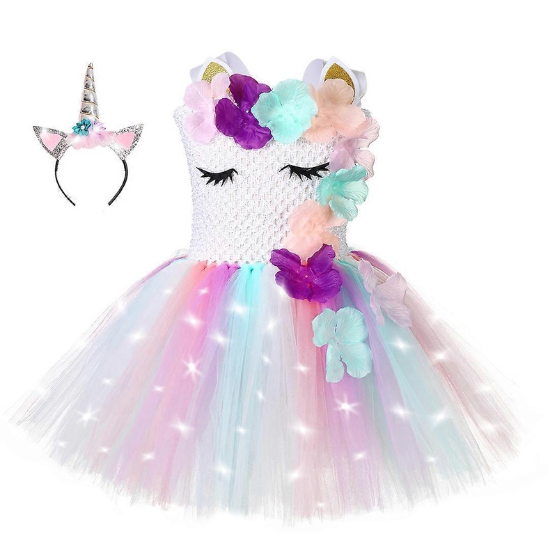 Handmade Mesh Flower Unicorn Dress For Girls | Fruugo SG