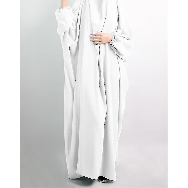 Hooded Abaya Muslim Women Hijab Dress Prayer Garment Jilbab Long Khimar Robe Full Cover Ramadan Gown Abayas Islam Clothes | Fruugo SG