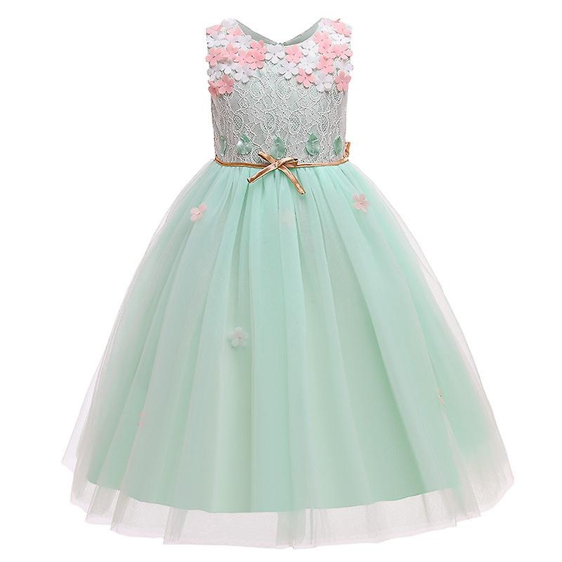 Little/Big Girls Lace Bridesmaid Dress Flower Kid Wedding Ball Princess Evening Dresses Green | Fruugo SG