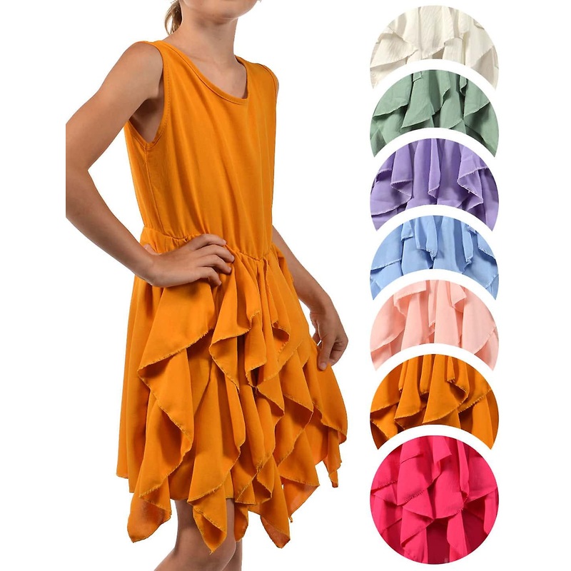 Mdchen Kleid breite Trger und Volants am Rock | Fruugo SG