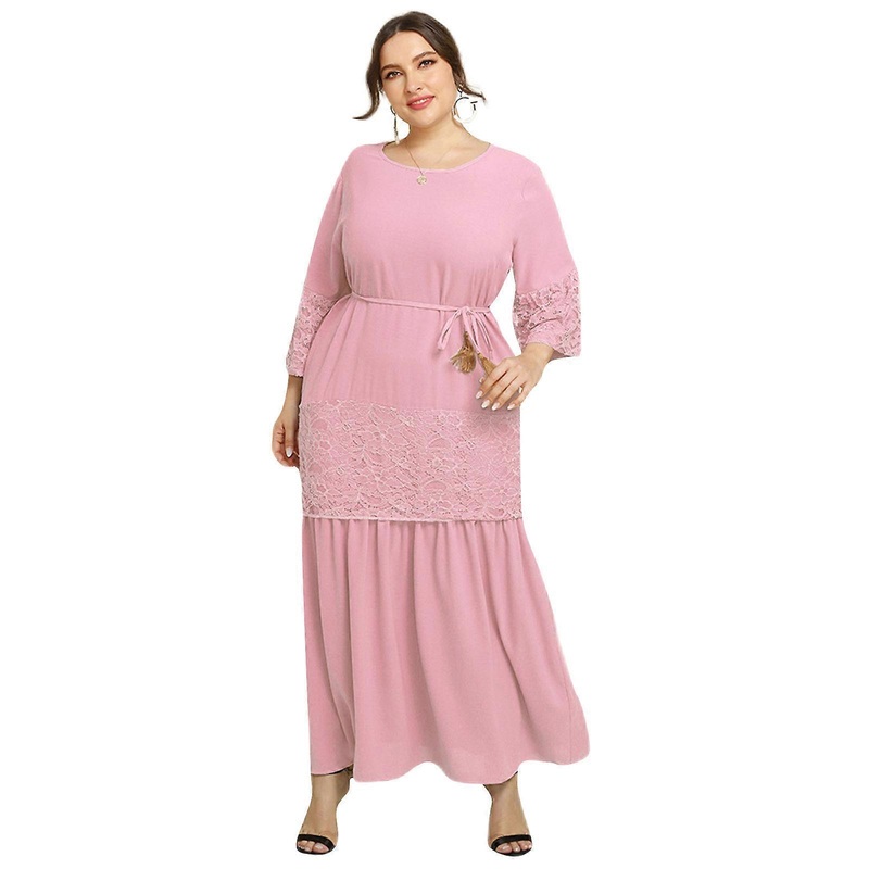Simple Summer Midi Dress Women Lace Casual Beach Flare Sleeve Loose Fit Dress Skin-friendly for Daily Party Home Outdoor  Pink XXXL | Fruugo SG