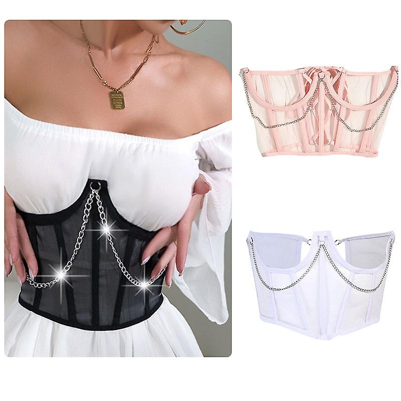 Women Corset Sexy Wrap Chest Lace Splicing Slim Waist Belt High Waist Harajuku Vintage Mesh See Through Waist Shaper Corsets | Fruugo SG